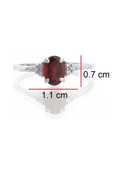 Garnet Oval Tektaş Yüzük