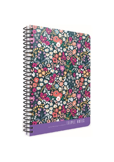 Gıpta Trıple Notes Spiralli Sert Kapak Defter 17x24 80 Yp Kareli Çok Renkli