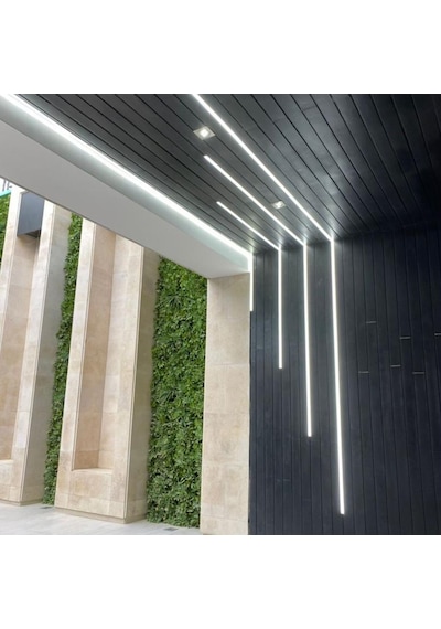 10 Lu Set Led Kanal Profil Alüminyum 13x6mm 2 Metre Sıva Üstü İnce Kasa Opak Pleksi Difüzörlü Lineer Led Kanal 2128