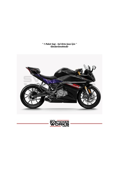 Cfmoto 250sr Orta Şase Kaplama Mor Şimşek Desen Sticker Diğer