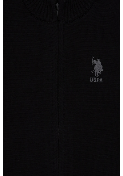 U.S. Polo Assn. Erkek Çocuk Siyah Fermuarlı Triko Hırka 50295560-VR046