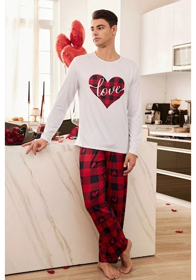 Bella Notte Kırmızı Erkek Ekoseli Çift Pijama Takımı