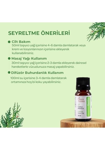 Sedir Uçucu Yağ%100 Doğal Saf Katkısız Aromaterapi Cilt Bakım Yağı Buhurdanlık Kokusu 10 Ml Diğer