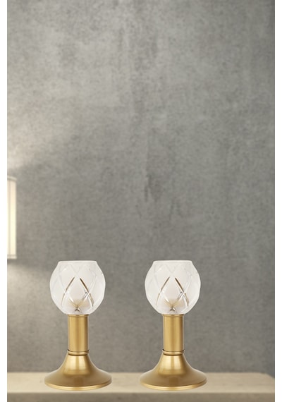 Nira 2 Adet Camlı Tealight Mumluk Eskitme