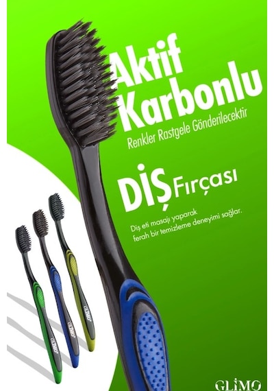 Glimo Aktif Karbonlu Ağız Bakım Diş Fırçası