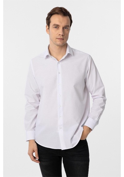 Süvari Siyah Slim Fit Düz Klasik Yaka Gömlek-34089 Siyah