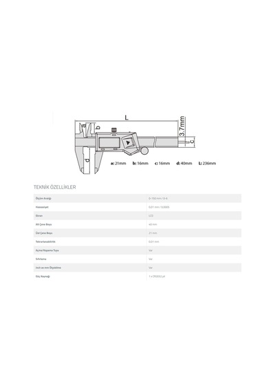 İnsize Dijital Kumpas 200mm 1108-200 Mm