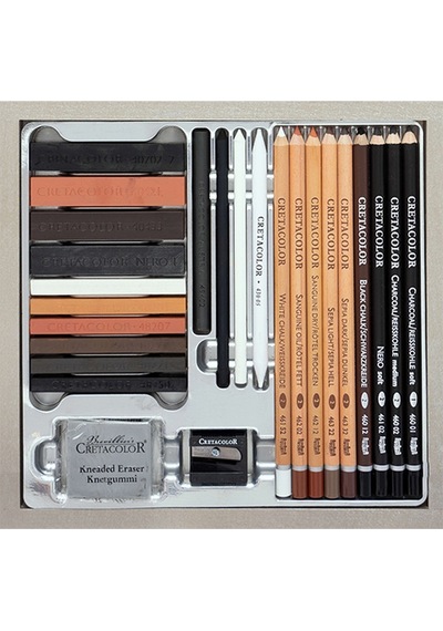 Cretacolor Passion Box Drawing Set Premium Çizim Seti Ahşap Kutu