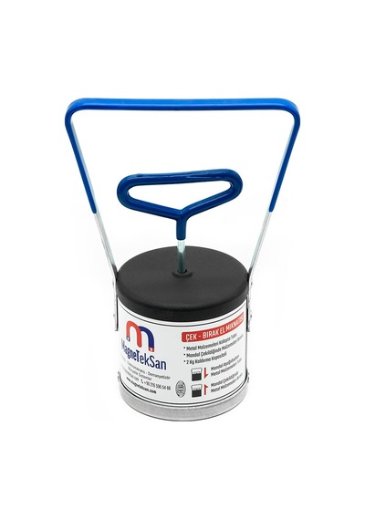 Ø90x200 Mm Ferrit Mıknatıslı Çek Bırak El Mıknatısı 7 Kg Plastik Saplı İnşaat Çivisi Vida Metal Toplama Mıknatısı 16lbs