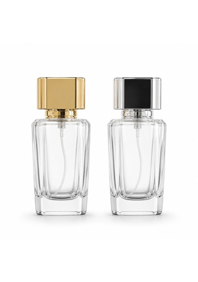 20 Adet Boş Cam Parfüm Şişe, 50 Ml, Kare Konik Prizma Model, Şeffaf-fpr-60-10