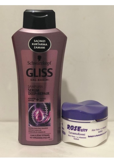 Gliss Serum Deep Repair 525ml Şampuan Alana Rose City 275ml Aloe Vera Lavanta Kremi Hediye