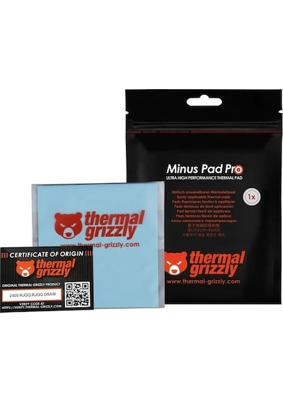 Minus Pad Pro - Termal Arayüz Pedi, 100x100x2.0mm, Elektriksel Olarak Iletken Olmayan, Ssd'ler, Gpu'lar Ve Elektronik Iç