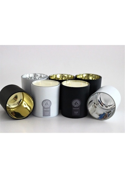 Kokulu Mum 250G Soya Home In Joy Beyaz-Silver Renk 8X9Cm Cam