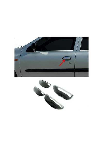 Renault Clio Symbol 1 Sedan Uyumlu Kapı Kolu 4 Parça 1999-2008 Paslanmaz Krom