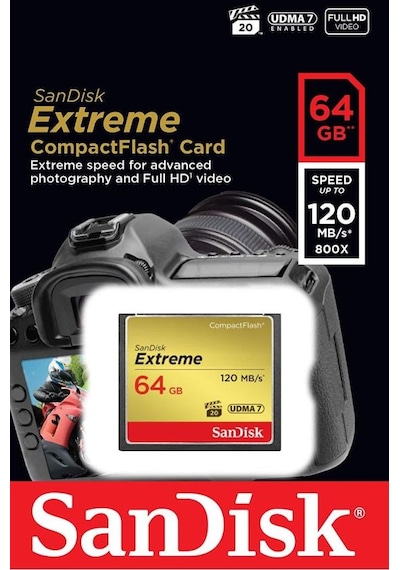 Sandisk Extreme Compact Flash SDCFXSB-064G-G46 64 GB CF Hafıza Kartı