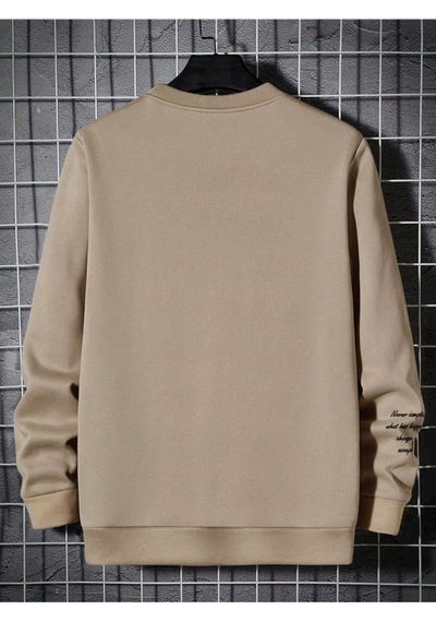 Startmore Bej Unisex Kadın/erkek Never Renkli Oversize Bisiklet Yaka Pamuklu