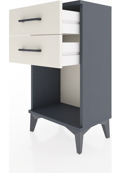 Arges Komodin 2 Çekmeceli 44x30x80 Antrasit-aytaşı Antrasit
