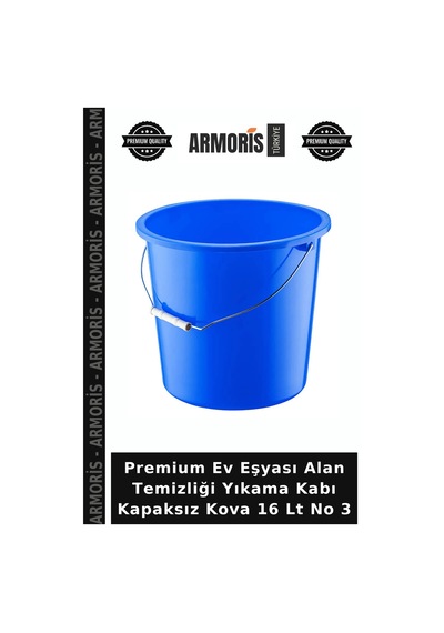 Premium Ev Eşyası Alan Temizliği Yıkama Kabı Kapaksız Kova 16 Lt No 3 Çok Renkli