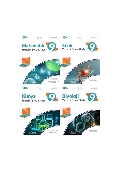 Palme 2026 9. Sınıf Matematik + Fizik + Kimya + Biyoloji Joker Tematik Soru Seti 4 Kitap