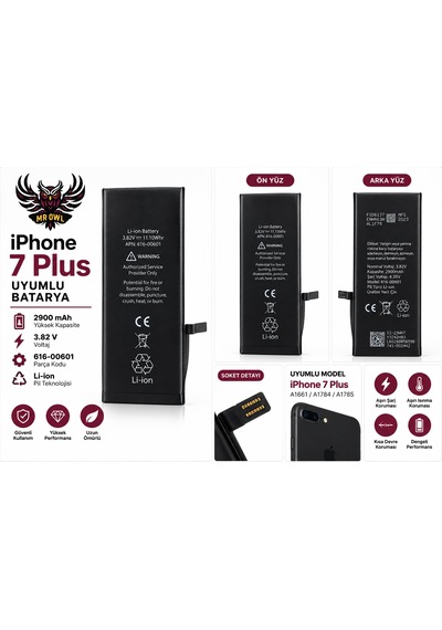 Apple iPhone 7 Plus Uyumlu 616-00601 2900 Mah Li-ıon Batarya