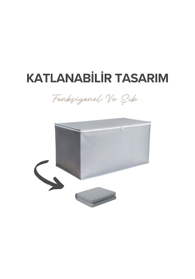 2 Adet Mega Boy Hurç - Antrasit Yorgan & Battaniye Hurcu 100x40x50 Cm Tela 100 X 50 Gri Tr Diğer