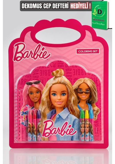 X Dekomus Lisanslı Barbie Çanta Tasarımlı Pastel Boyalı Boyama Seti Altın