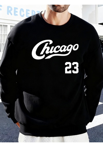Startmore Startmorechicago Number 23 Baskı Spor Temelleri Sokak Giyimi Erkek Günlük Moda Kazak Büyük Beden Bol K Siyah