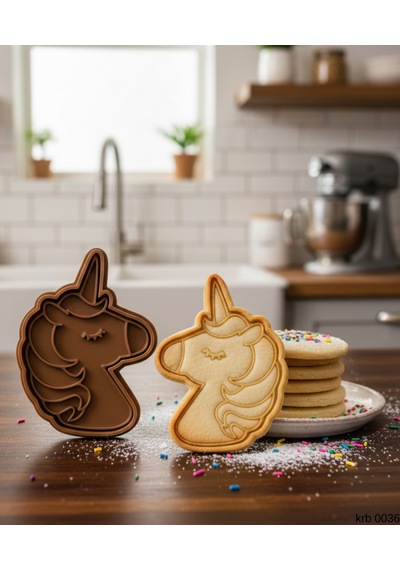 3lü Sevimli Unicorn Kurabiye Kalıbı Tek Boynuzlu At Figürlü Çift Parça Şeker Ve Oyun Hamuru Kesici Diğer