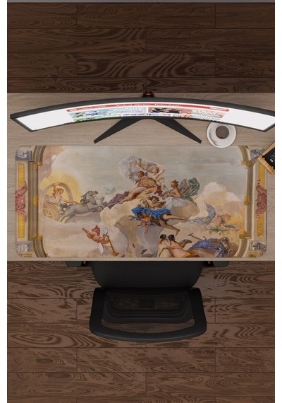 Ortaçağ Sanat Kaymaz Dikişli Kauçuk Oyuncu Mousepad V1 - 90x40 Xxl Gaming Mouse Pad Fare Altlığı