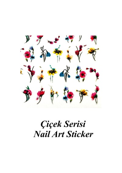 Nail Art Sticker Kendinden Yapışkanlı, Tırnak Süsleme, Tırnak Dövmesi Stikır 2244 Çok Renkli-2244