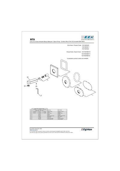 Eca Ankastre Gömme Banyo Bataryası Çıkış Ucu Gaga 102159208-k Krom