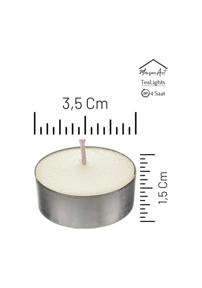Vanilya Kokulu Tealight Mum 4 Saat Yanar Dekoratif Mumluk Mumu 10 Adet