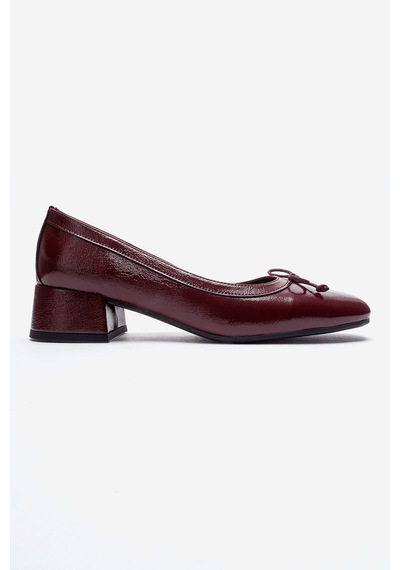 Luvi Shoes Gıpsy Bordo Kırışık Rugan Fiyonklu Kadın Kısa Topuklu Ayakkabı Luvi Shoes Gıpsy Bordo Kırışık Rugan Fiyonklu Kadın Kısa Topuklu Ayakkabı