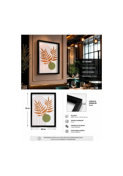 Modern Soyut Yaprak Duvar Tablosu 50x70 Cm 5 Cm Derin Çerçeveli Mdf Tuval Kumaş Baskılı Premium De Modern Soyut Yaprak Duvar Tablosu 50x70 Cm 5 Cm Derin Çerçeveli Mdf Tuval Kumaş Baskılı Premium De