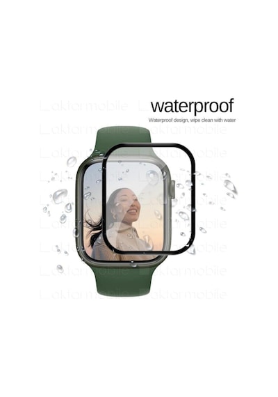 Apple Watch Uyumlu 7 45 Mm Ekran Koruyucu 3d Tam Kapatan Kavisli Ppma Nano Cam Tam