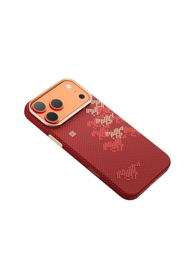 İphone 17 Pro Max Uyumlu Kılıf M-safe Özellikli Raptic Aramid Skin Chivalry Serisi Kapak Kırmızı