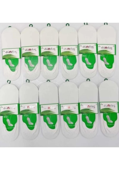 Dündar Çorap Dündar Plus 5541 Erkek Bambu Silikonlu Babet Çorap 12 Adet Beyaz