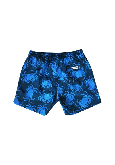 Wild Wood Garment Wild Wood "deep Blue Crab" Yengeç Desenli Hızlı Kuruyan Erkek Deniz Şortu Mavi
