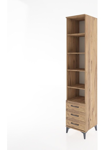 Hyperion Dolap 5 Raflı 3 Çekmeceli 44x44x221 Çam-çam Çam
