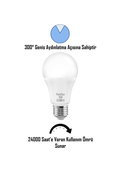 4 Adet 9w Beyaz Led E27 Ampul Tasarruflu Lamba 6500 K Beyaz Işık 800 Lümen 9w 60w