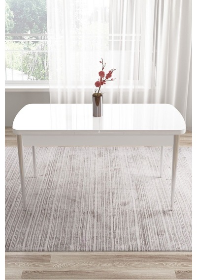 Canisa Tia Serisi 80x132 Açılabilir Mdf Krom Detay Beyaz Yemek Masası Ve 4 Antrasit Sandalye Masa Beyaz Sandalye Antrasit Canisa Tia Serisi 80x132 Açılabilir Mdf Krom Detay Beyaz Yemek Masası Ve 4 Antrasit Sandalye Masa Beyaz Sandalye Antrasit