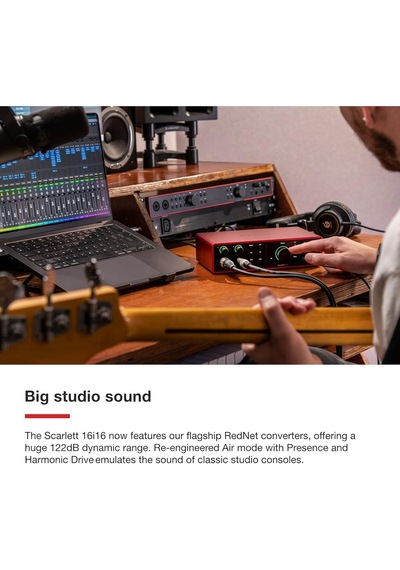 Focusrite Scarlett 16i16 4. Nesil Usb Ses Arayüzü, Şarkı Yazma, Müzik Prodüksiyonu, Kayıt Ve Podcasting İçin