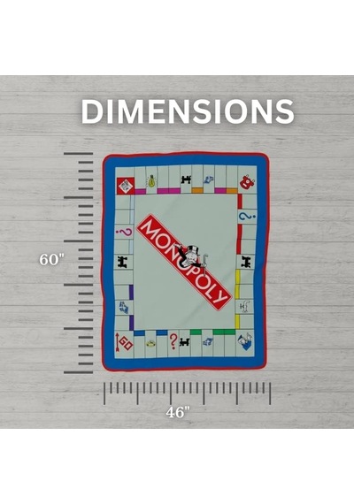 Lexroo Koleksiyon Hasbro Games Monopoly Bedding Süper Yumuşak Mikro Raschel Örtüsü Çok Renkli