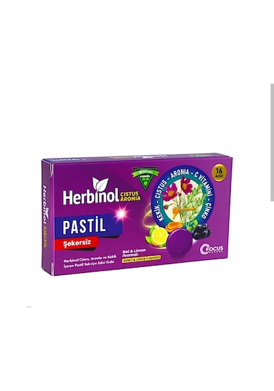 Herbinol Şekersiz Pastil 16 Adet