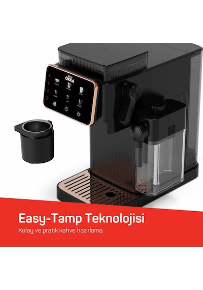 Arzum OK0047 Okka Barista Compact 1400 W Süt Hazneli 15 Bar Basınçlı Otomatik Espresso Makinesi