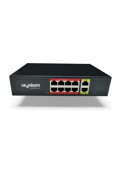 Uranium Uranıum Poe-g8002-96w 8 Port Gıgabıt + 2 Port Gıgabıt Rj45 Uplınk Poe Swıtch Realtek Chıpset