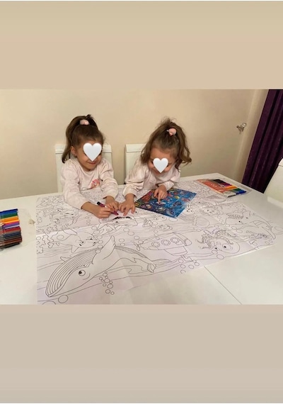 Çocuklar İçin Dev Boyama Setleri - 9 Adet Farklı Temalı Dev Boyama Seti 67.5 X 100 Cm
