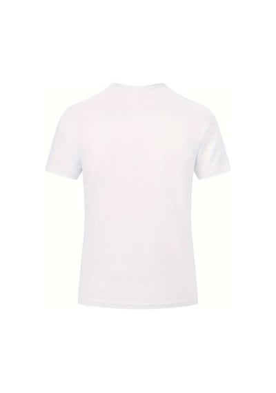 Unisex Pamuklu Sihirli Çizgi Ön Baskılı Tasarım Tshirt Beyaz