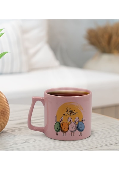 Bk Gift Happy Easter Tasarımlı Pastel Pembe Middle Kupa Bardak, Arkadaşa Hediye, Ev Hediyesi, Paskalya Bayramı Hediyesi, Ofis Hediyesi-4