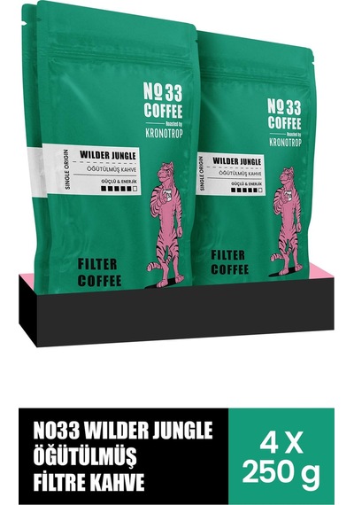 No 33 Wilder Jungle Filtre Öğütülmüş Kahve 250 Gr X 4 Adet Öğütülmüş